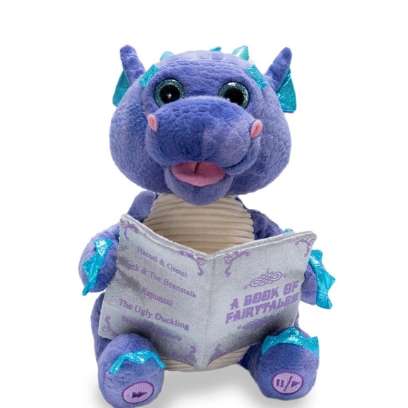 Charming Purple Dragon Plush with Book - Picture 6 of 10